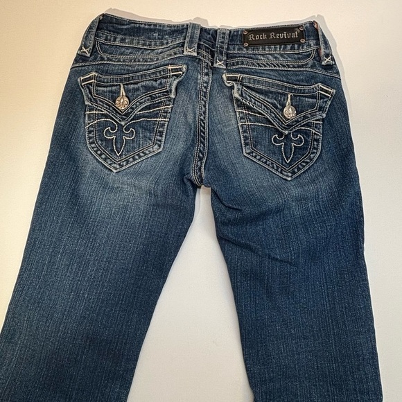 Rock Revival Chrissie Bootcut Jeans Womens 27 Y2K Embellished Bling - Picture 3 of 10